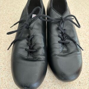 Capezio Black Athletic Shoes with Leather Finish